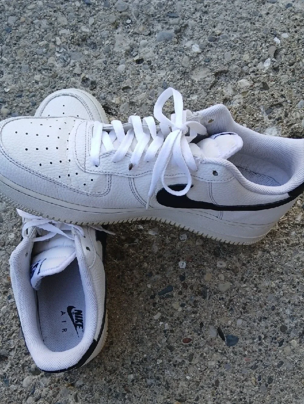 Size 14 Nike Men’s White and Black Low-Top Air Force 1 Sneakers